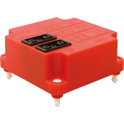 Rood connectordeksel, 2 x 3p, incl. aansluitdraden